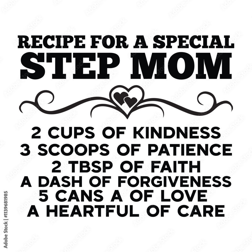Obraz premium Recipe for a Special Step mom SVG Art & Illustration
