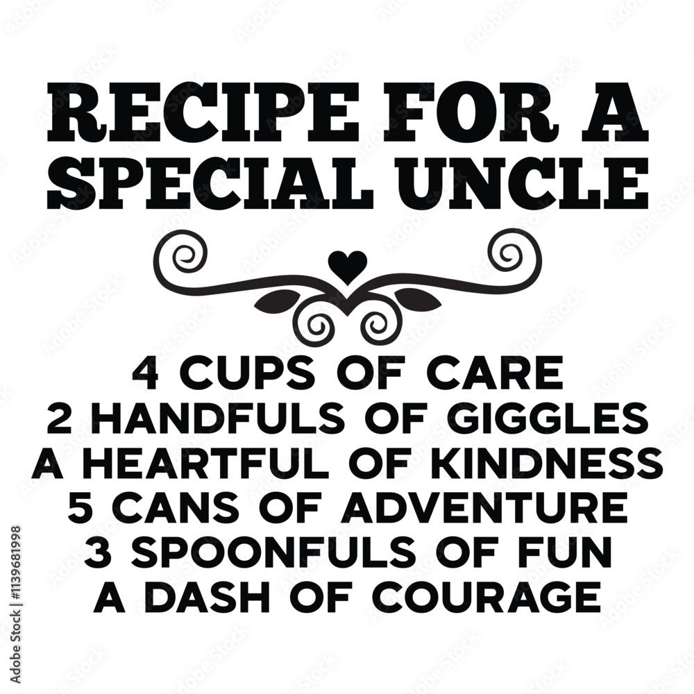 Fototapeta premium Recipe for a Special Uncle SVG Art & Illustration