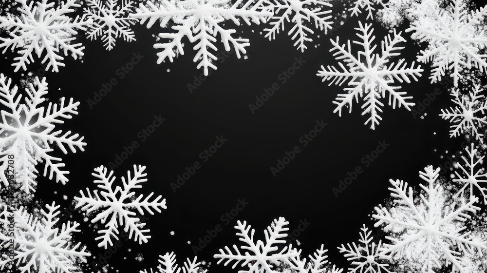 A monochrome design featuring faint outlines of snowflakes, with blank space in the center A monochrome design featuring faint outlines of snowflakes, with blank space in the center