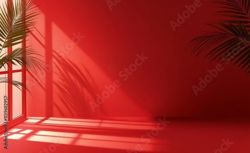 Red Room Minimalist Scene W...