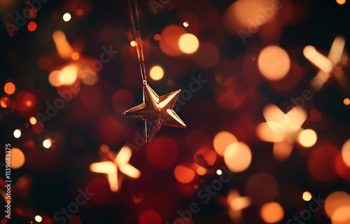 Golden Star Hanging Amidst ...