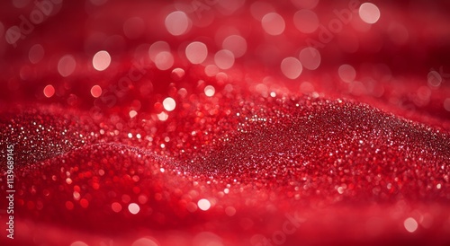 Red Glitter Background With...