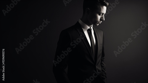 Stylish Man in a Classic Black Suit