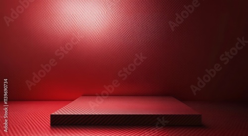 Red platform on a textured ...