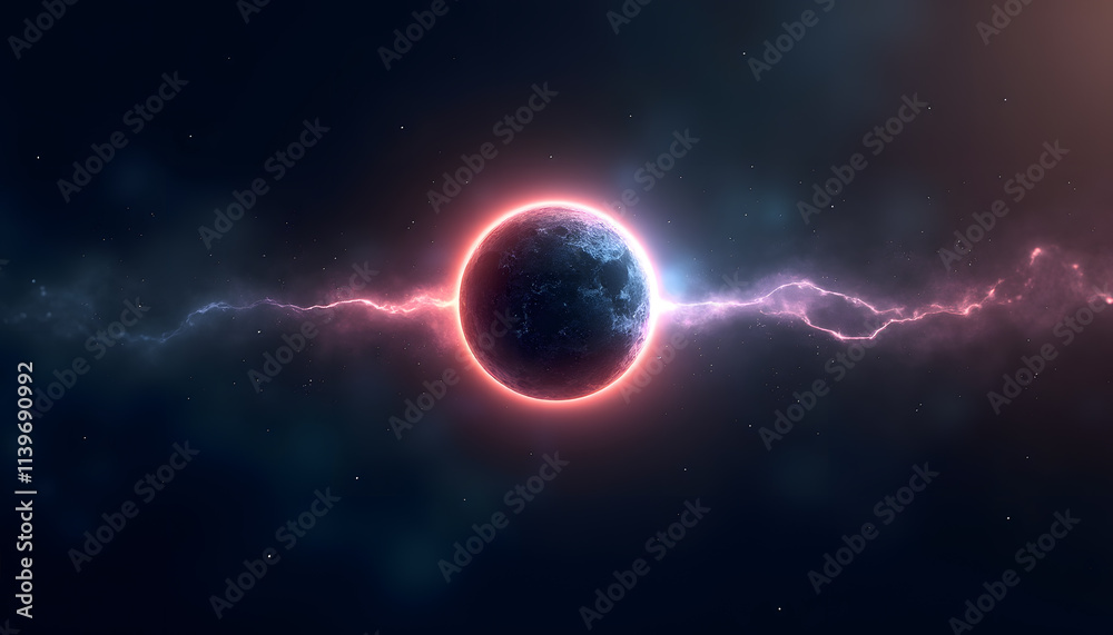 Obraz premium Minimalist Planetary Motifs with Subtle Glowing Halos