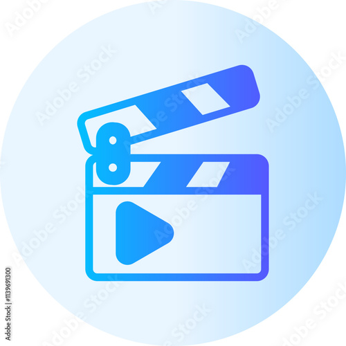 Clapperboard gradient icon