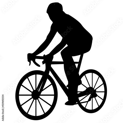 Silhouette of Man biking