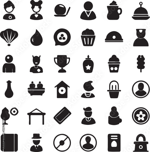 set of icons for restaurant