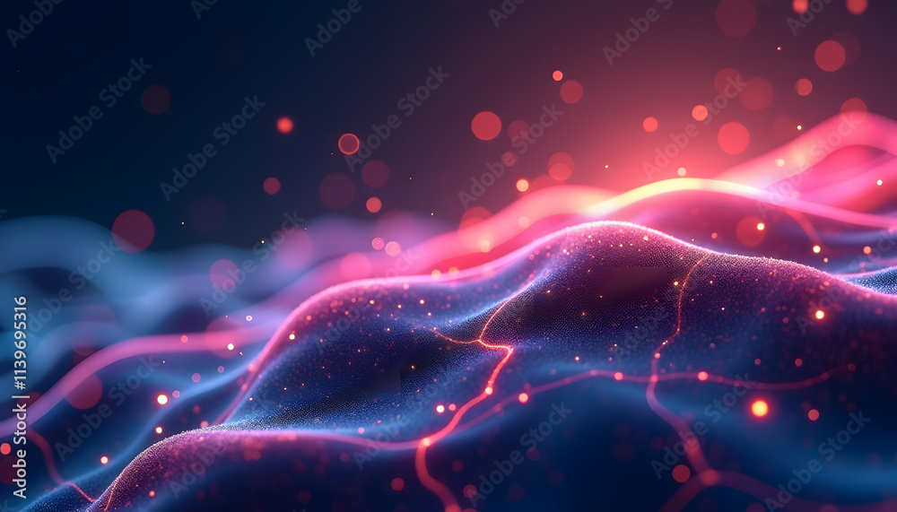 Fototapeta premium Abstract Neural Landscapes with Radiant Color Gradients