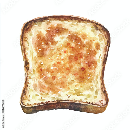 Toast Wheat watercolor clipart illustration