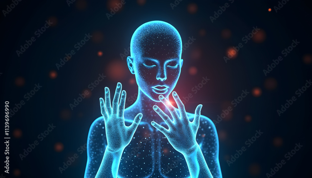 Radiant AI Hologram with Human Hand Gestures Radiant AI Hologram with Human Hand Gestures