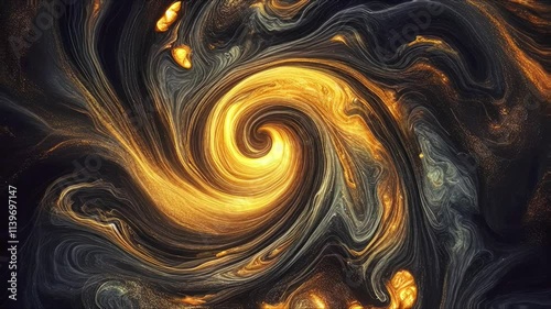 Colorful marble liquid flow has unique and beautiful swirl pattern gold red lines on dark background. Abstract liquid background, liquid paint, water ripple wave, natural colored liquid. 4K