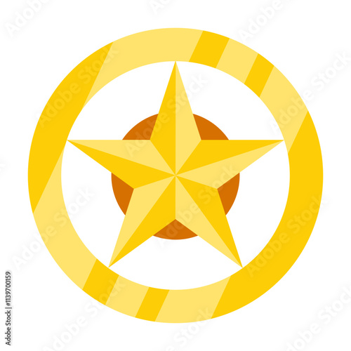 Illustration of an golden police badge