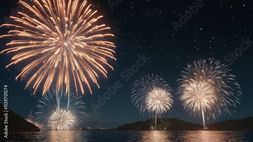 fireworks over the river