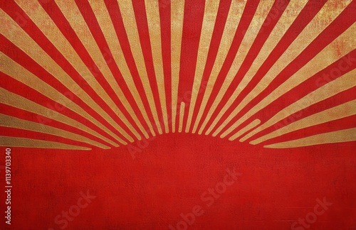 Red and Gold Sunburst Abstr...