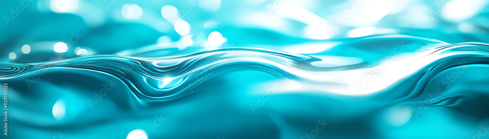 Fototapeta premium Beautiful, shimmering water surface reflecting light in vibrant turquoise hues.