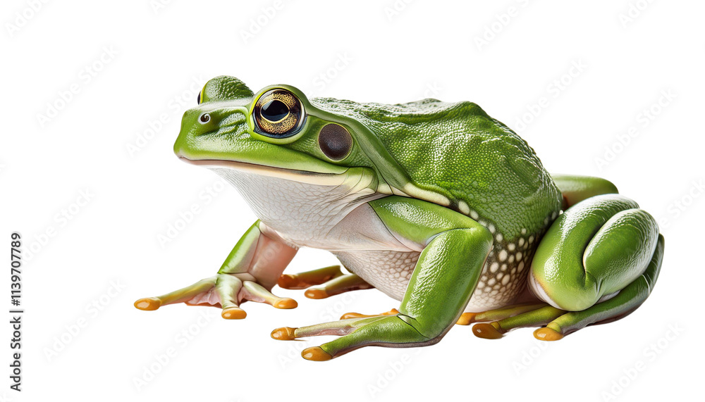 Obraz premium Green Tree Frog Amphibian Wildlife Reptile Nature Closeup Isolated Animal Photography Exotic Frog