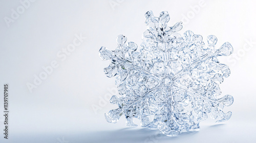 blue crystal snowflake macro close up abstract background