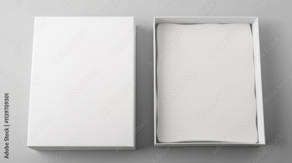 White Minimal Packaging Box with Soft Protective Insert White Minimal Packaging Box with Soft Protective Insert
