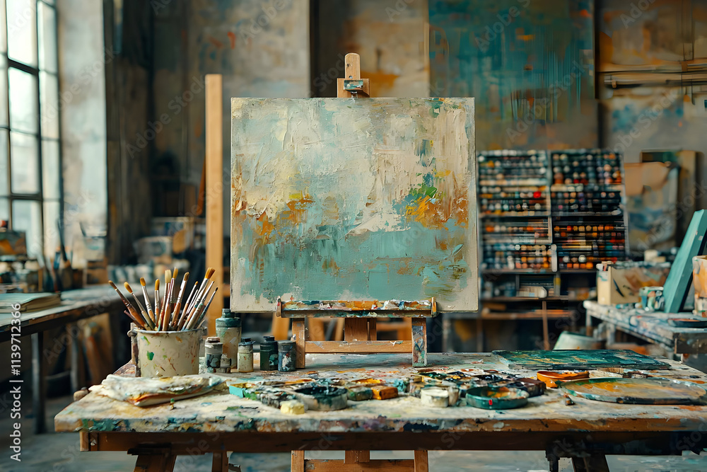 Artist's Studio: Painting Canvas Creation Process Artist's Studio: Painting Canvas Creation Process
