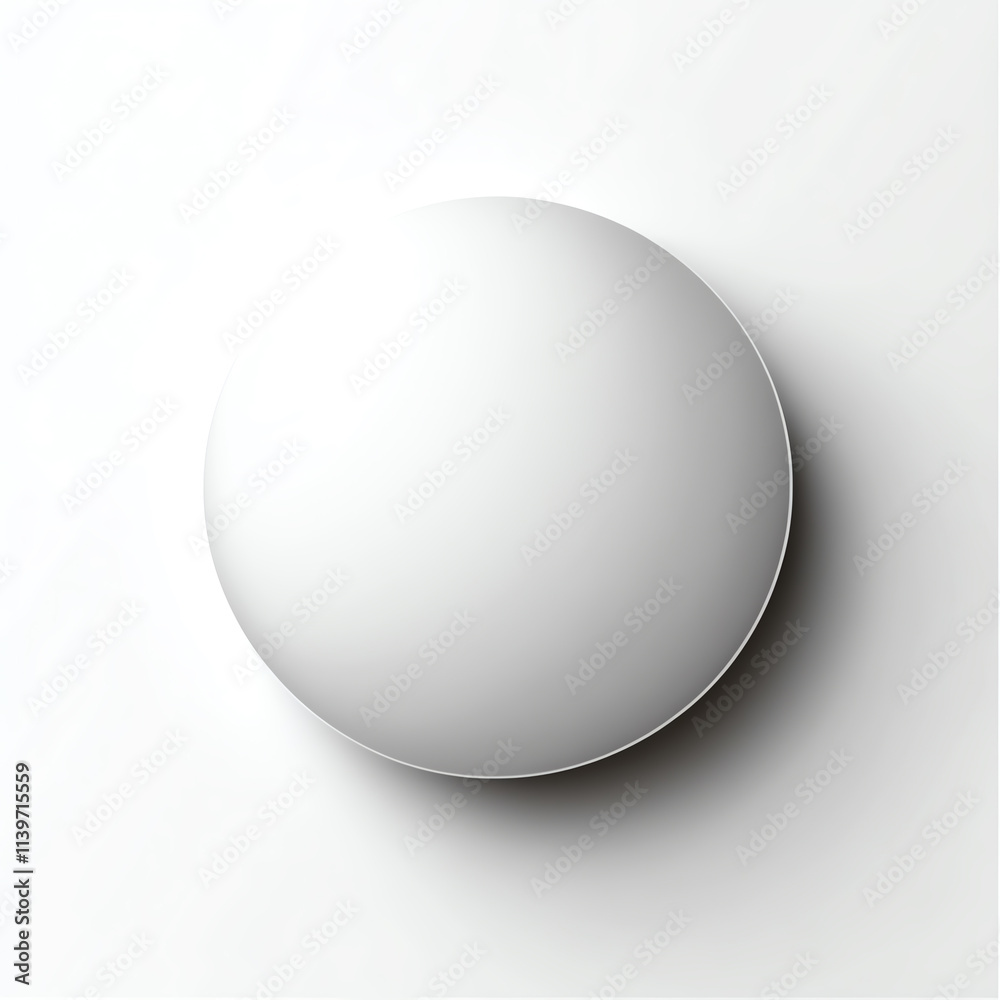 Minimalist white sphere with soft shadows, suitable for modern design backgrounds. Minimalist white sphere with soft shadows, suitable for modern design backgrounds.