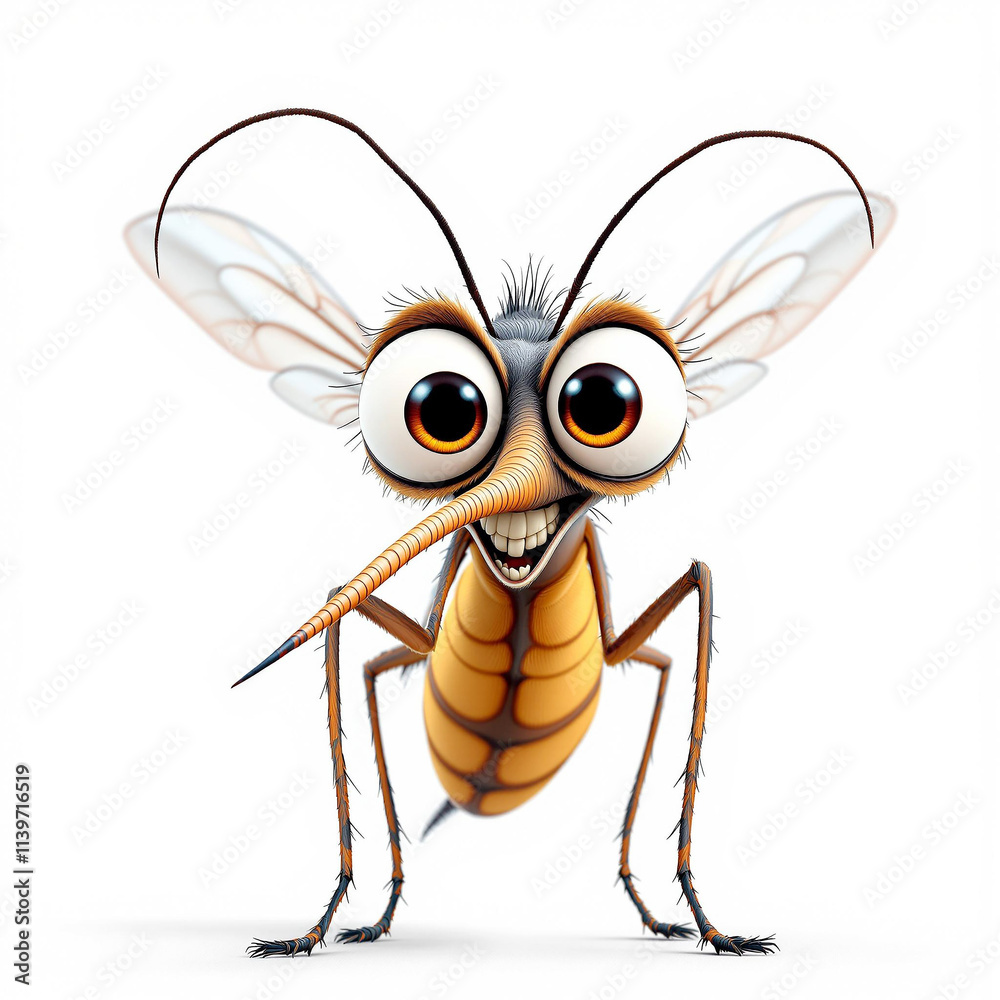 Mosquito close up stock image isolated on a white background Mosquito close up stock image isolated on a white background