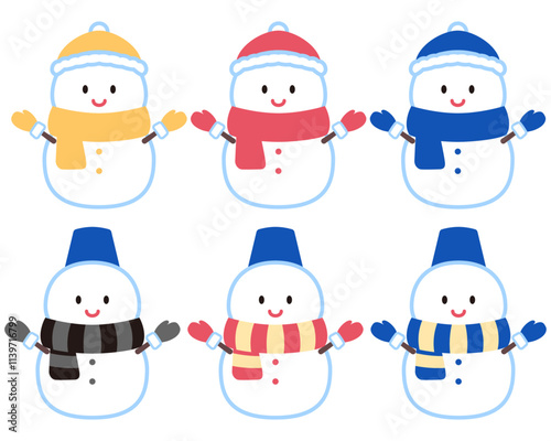雪だるまのイラストセット