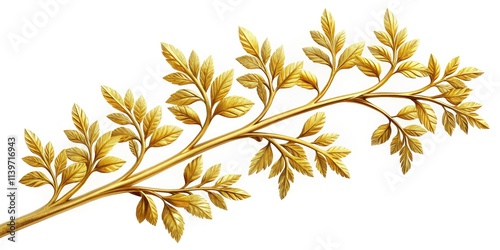 Wallpaper Mural Golden branch design on white backdrop â€“ perfect for nature-inspired decor, photography, and artistic applications, featuring stunning natural elements with a minimalist touch. Torontodigital.ca