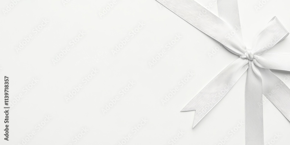 Elegant banner design with satin bows and clean shadows for celebrations or events Elegant banner design with satin bows and clean shadows for celebrations or events