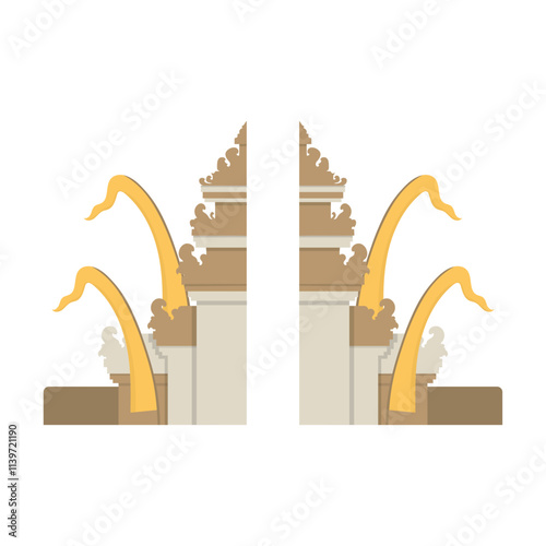 Indonesian Temple Vector Illustration - Besakih Temple