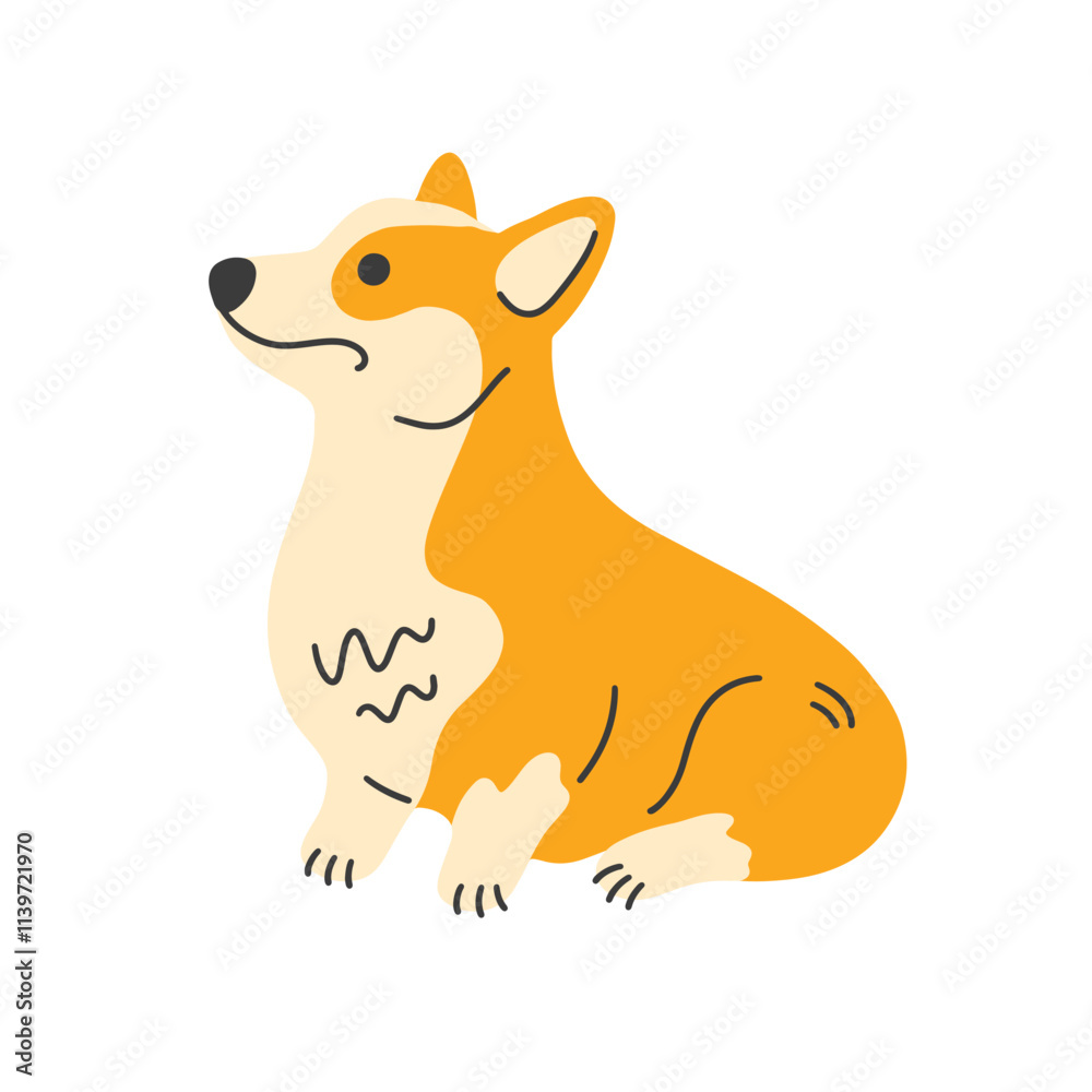 Cute welsh corgi dog smiling pet vector cartoon Cute welsh corgi dog smiling pet vector cartoon