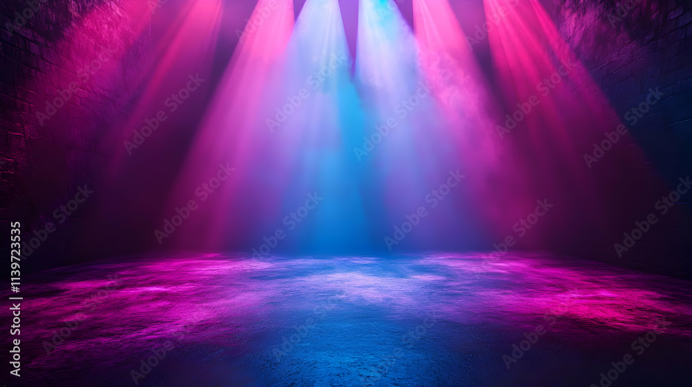 Fototapeta premium Neon Glowing Abstract Background 3D Illustration