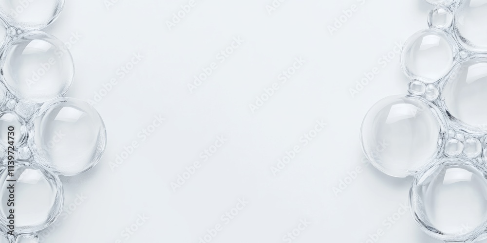 Elegant banner design featuring glass beads with empty space for custom text and clean shadows Elegant banner design featuring glass beads with empty space for custom text and clean shadows