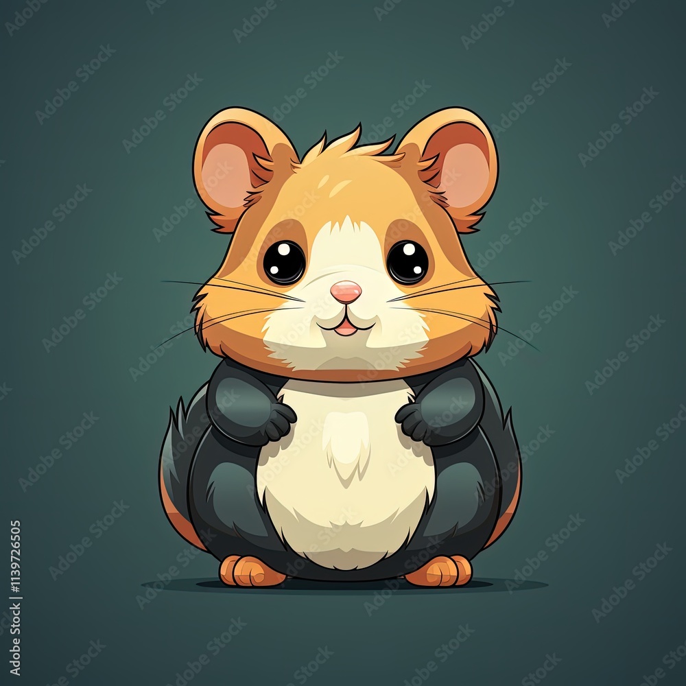 Cute hamster in a flat style vector illustration for modern design Cute hamster in a flat style vector illustration for modern design