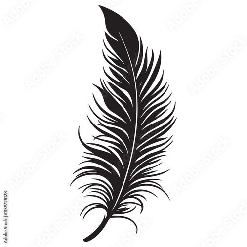 Feather icons vector. Bird feather silhouette illustration isolated on white background