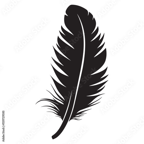 Feather icons vector. Bird feather silhouette illustration isolated on white background