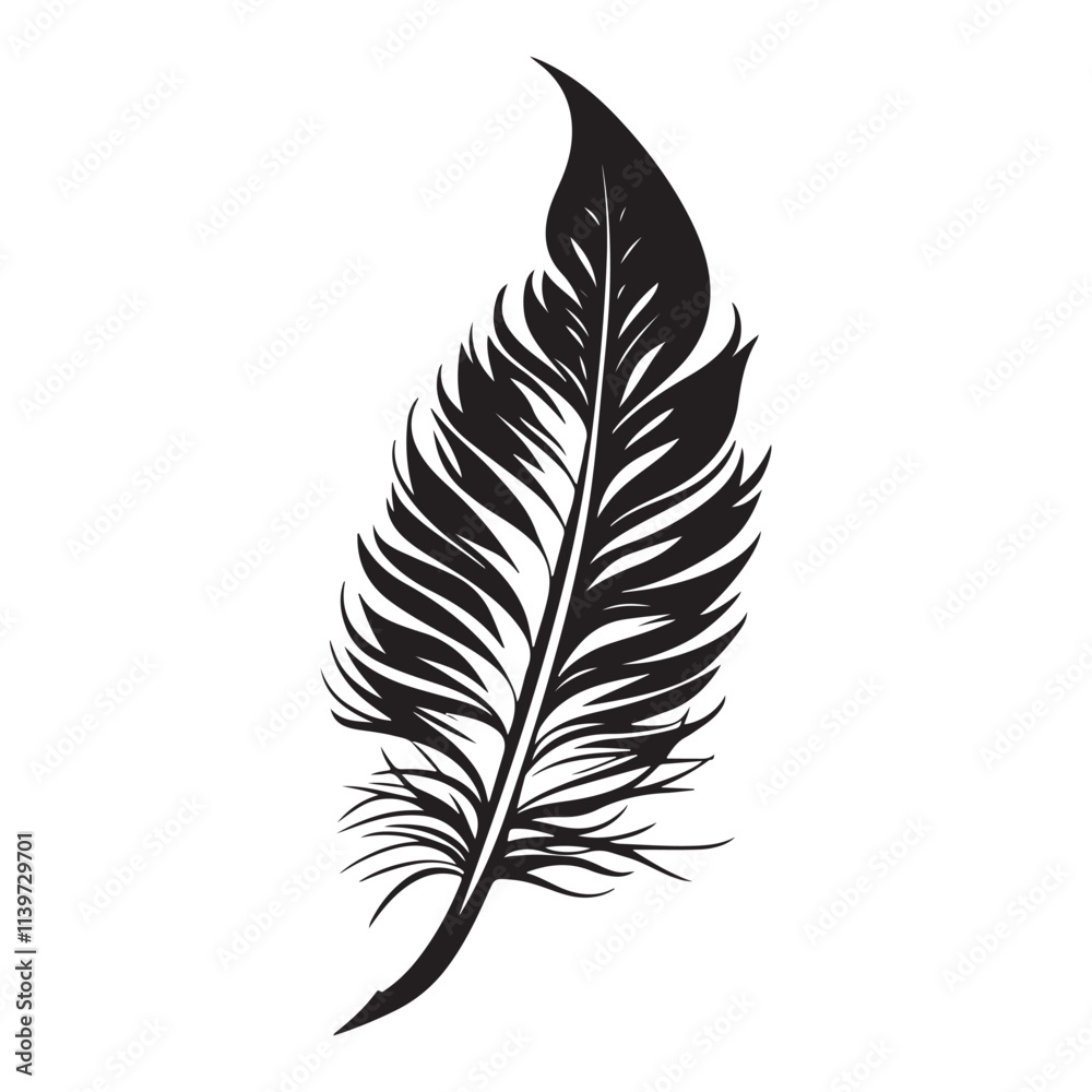 Fototapeta premium Feather icons vector. Bird feather silhouette illustration isolated on white background