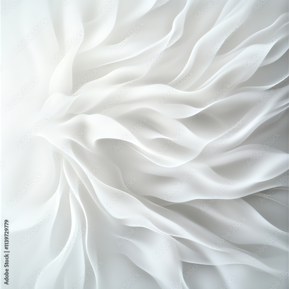 Obraz premium Elegant white fabric waves create a serene and calming visual experience.