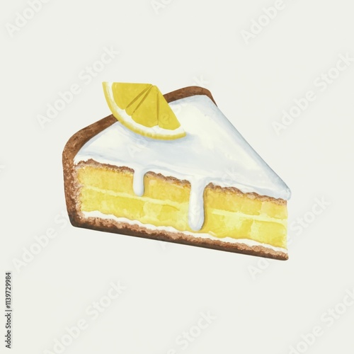 Illustration of meringe lemon tart photo