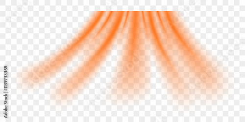 Hot flow from the air conditioner. Realistic 3d vector illustration isolated on transparent background.