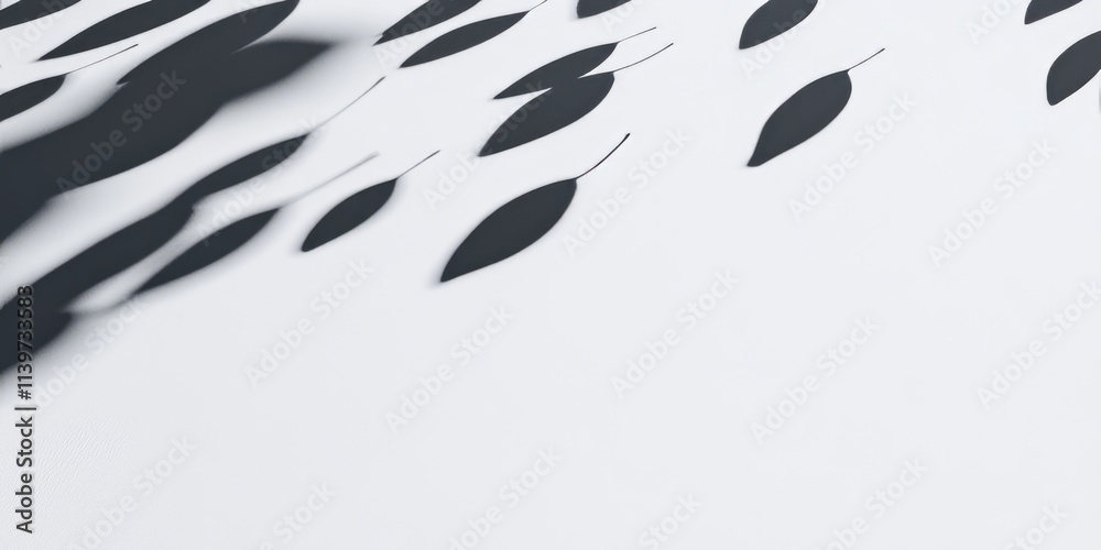 Obraz premium Contrast banner showcasing drifting seeds and clean shadows inviting creative exploration and thoughtful design opportunities