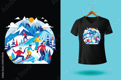 Snow winter sports tshirt design
