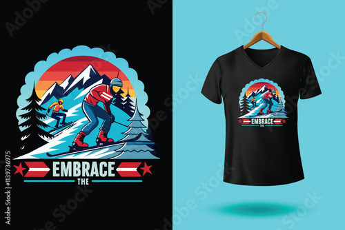 Snow winter sports tshirt design