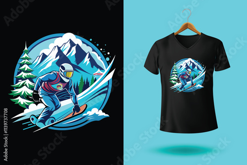 Snow winter sports tshirt design