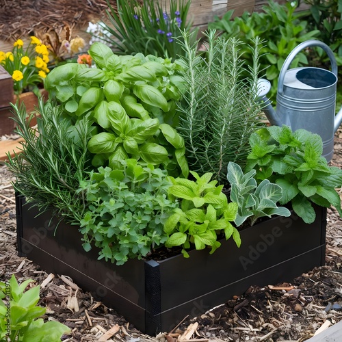 herbs in pots