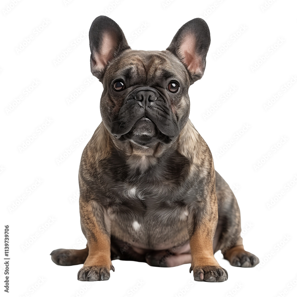 French bulldog dog isolated on transparent background. PNG. Generated AI French bulldog dog isolated on transparent background. PNG. Generated AI