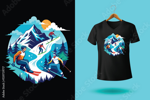 Snow winter sports tshirt design