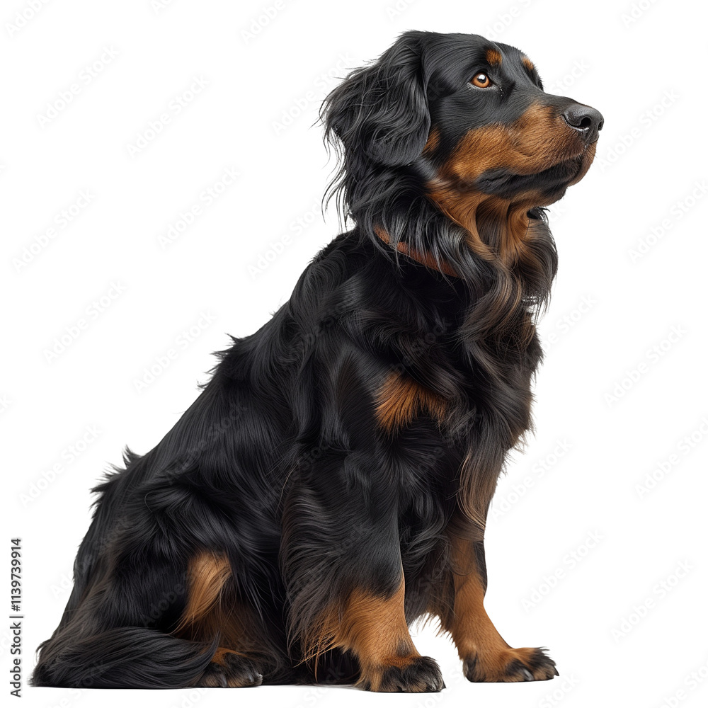 Gordon setter dog isolated on transparent background. PNG. Generated AI Gordon setter dog isolated on transparent background. PNG. Generated AI