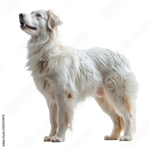 Maremma sheepdog dog isolated on transparent background. PNG. Generated AI