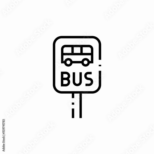 bus stop icon sign vector